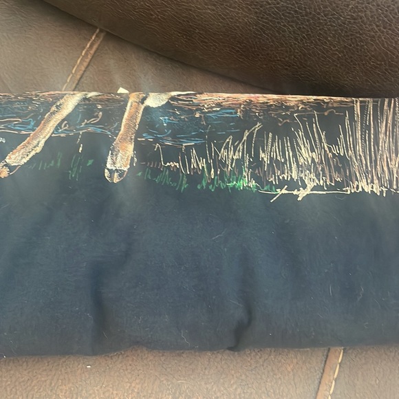 Hazel woods premium cotton tee XL black with buck-front&back heavy weight tee - Picture 13 of 14